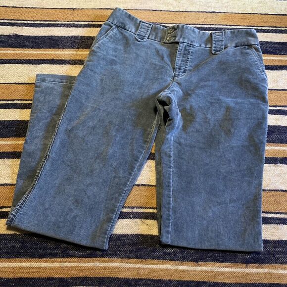 Vintage Y2K  Pants Gap Stretch Corduroy Gray Flare 2000s Preppy Academia 8 - Picture 1 of 7